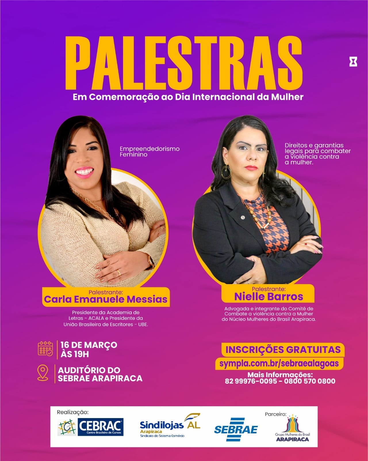 Leia mais sobre o artigo Empreendedorismo feminino e combate à violência doméstica são temas de palestras promovidas em parceria pelo Sindilojas Arapiraca