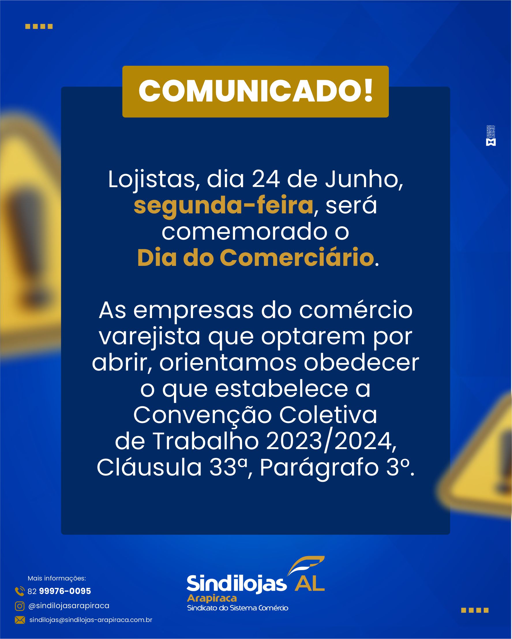 Leia mais sobre o artigo Sindilojas orienta lojistas sobre o Dia do Comerciário