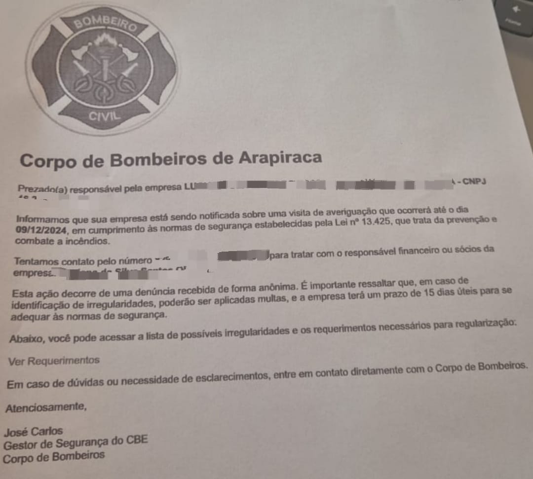 Leia mais sobre o artigo Sindilojas e Corpo de Bombeiros alertam para risco de golpe de falsa vistoria de segurança