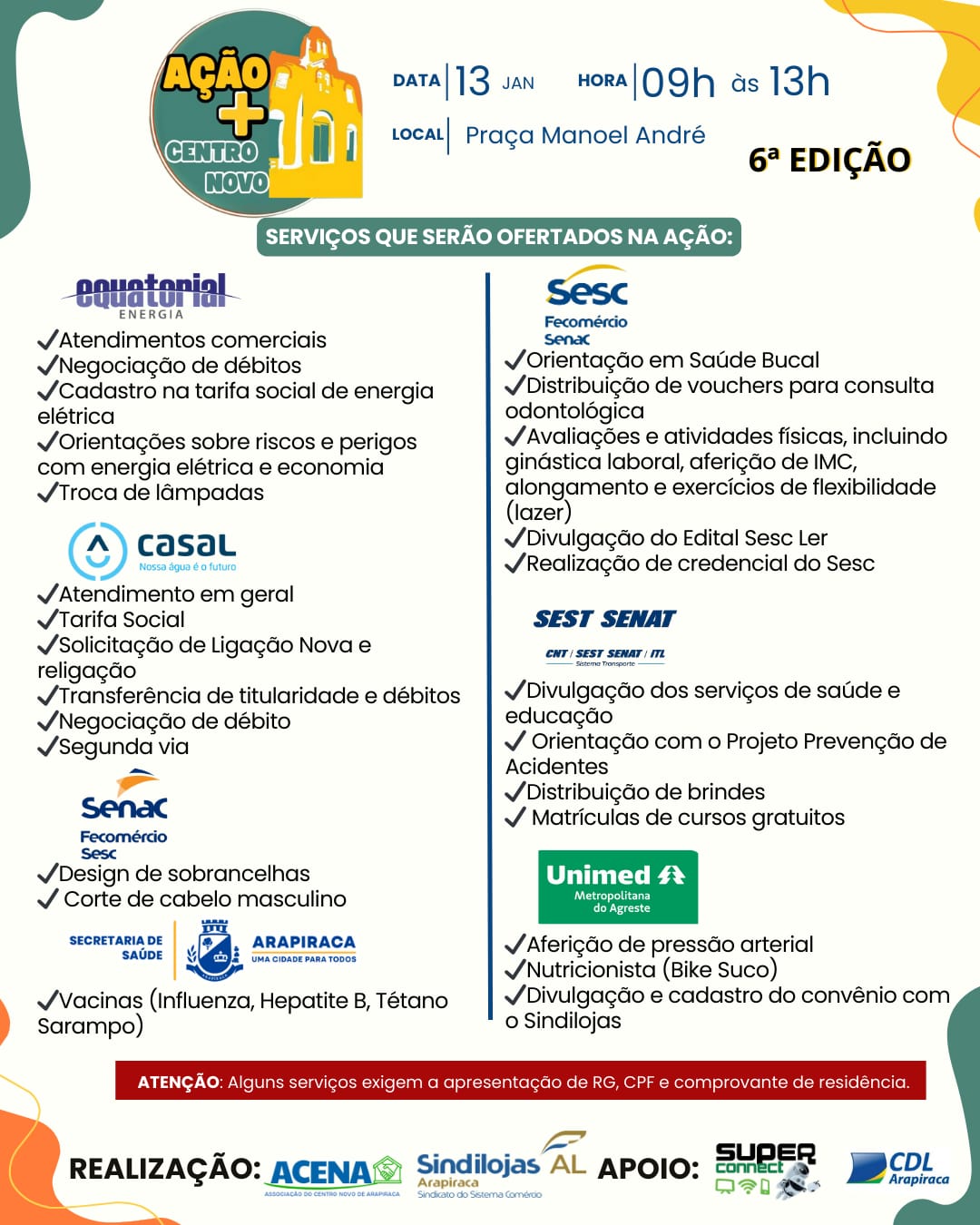 Leia mais sobre o artigo Ação + Centro Novo leva saúde, benefícios exclusivos e cidadania ao coração de Arapiraca