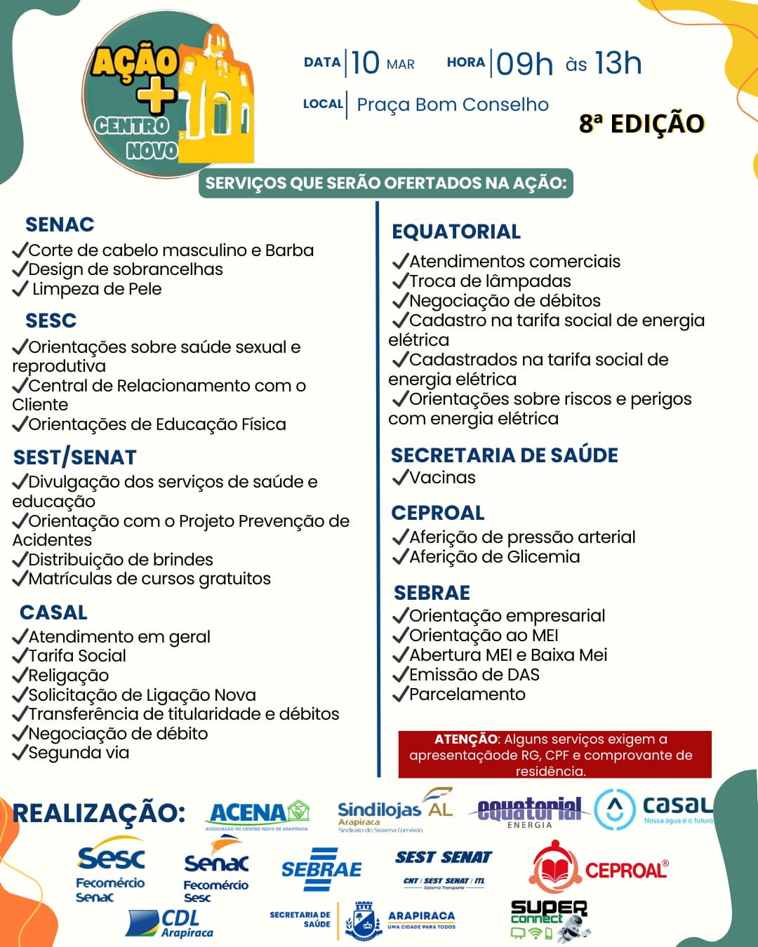 Leia mais sobre o artigo Ação + Centro Novo acontece nesta terça (10) na Praça Bom Conselho