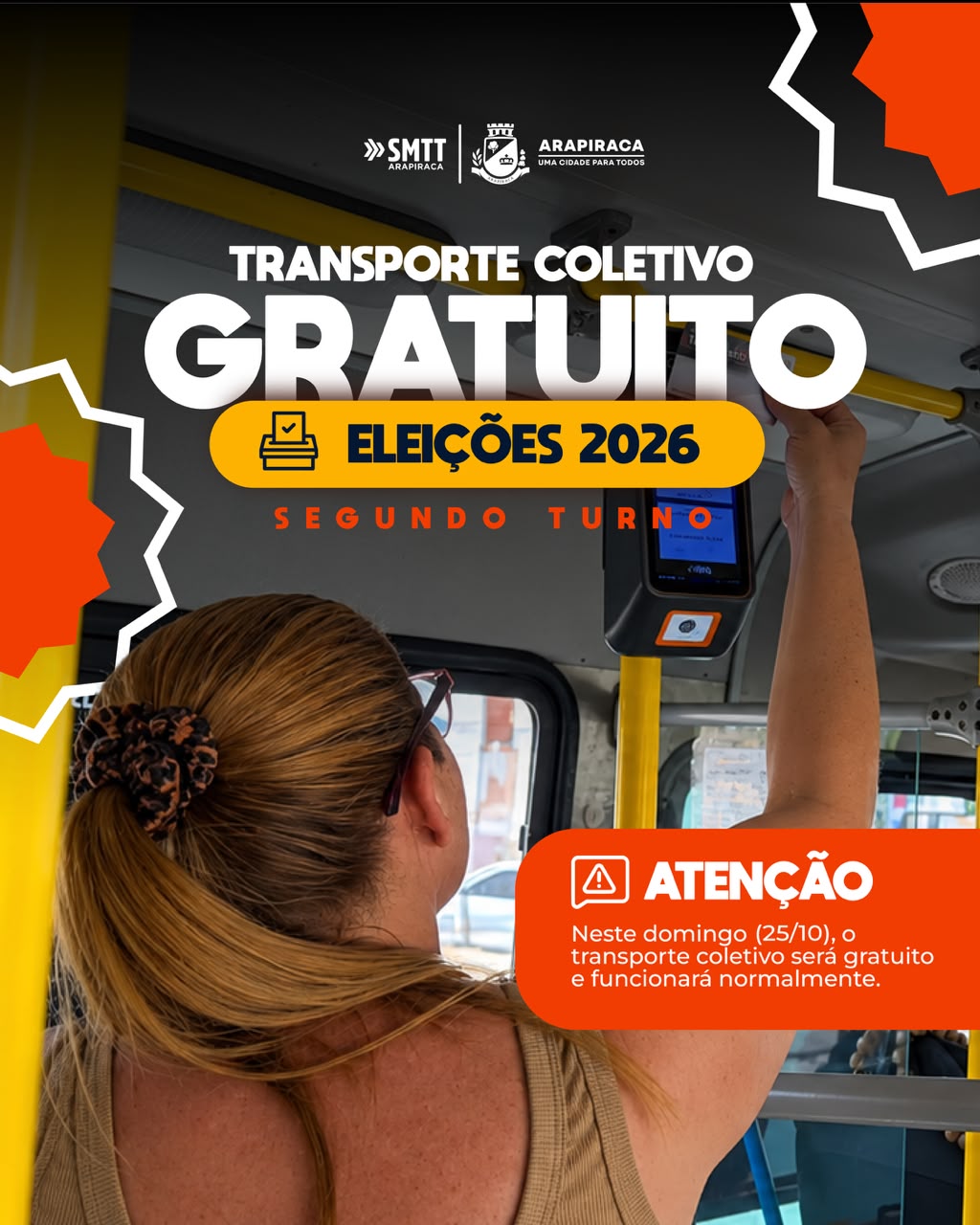 Leia mais sobre o artigo Arapiraca terá transporte coletivo gratuito neste segundo turno das eleições